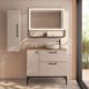 Meuble de salle de bains avec tabouret, plan de toilette en bois Verso Viso principal 0