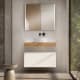 Meuble de salle de bains avec plan de toilette en bois de 10 cm de hauteur couleur chêne avec caisson Nomad Visobath principal 0