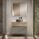 Meuble de salle de bains avec plan de toilette en bois de 10 cm de hauteur couleur chêne avec caisson Nomad Visobath principal 1