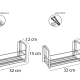 Rectangular shower shelf 600 Bruntec croquis 1