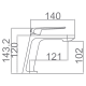 Robinet de lavabo Fiyi Imex croquis 6