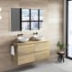 Meuble de salle de bains avec plan de toilette en bois Roma Bruntec principal 4