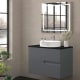 Meuble de salle de bains avec plan de toilette en pierre compacte noire Lia Bruntec principal 5