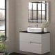 Meuble de salle de bains avec plan de toilette en pierre compacte noire Lia Bruntec principal 1