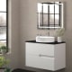 Meuble de salle de bains avec plan de toilette en pierre compacte noire Lia Bruntec principal 0