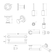 Ensemble d'accessoires de salle de bains Architect S+ Cosmic croquis 5