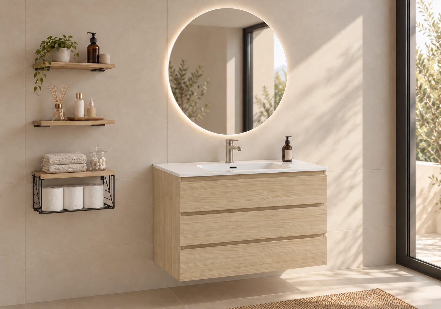 Meuble de salle de bains en bois Vilma Bruntec principal 0