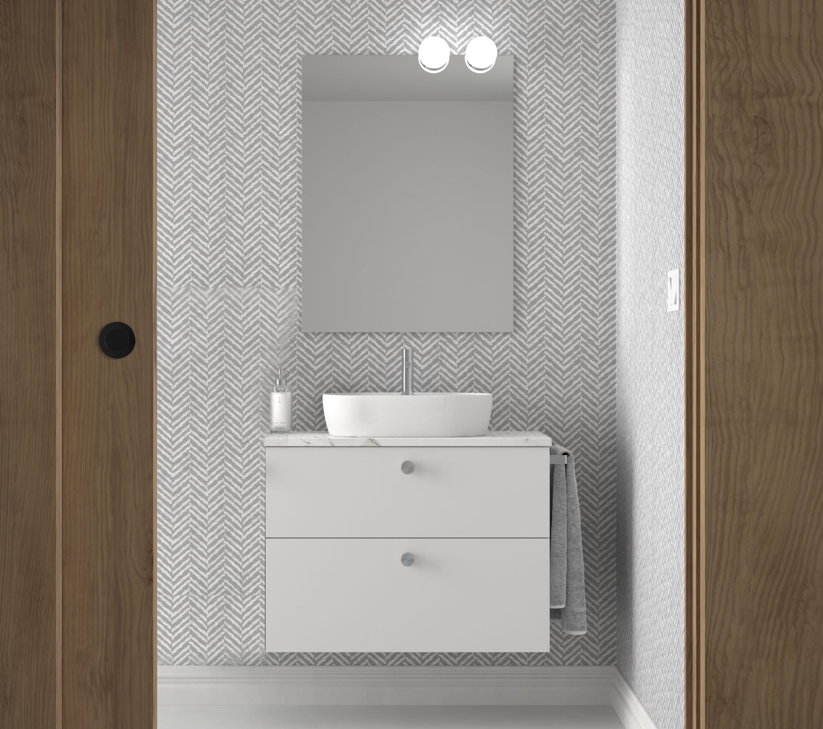 Meuble de salle de bains Avila Dos Carmen avec plan de toilette en pet principal 0