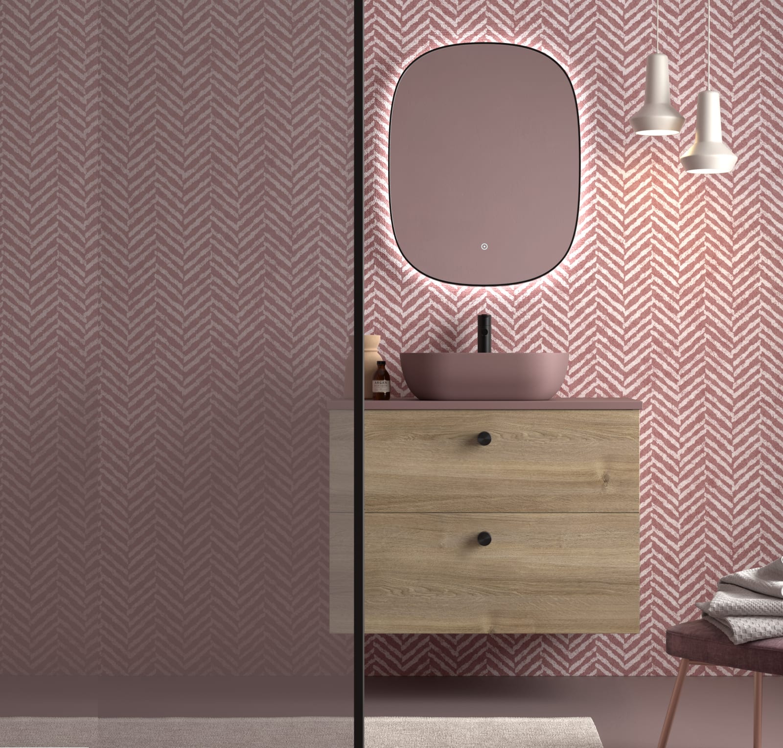 Meuble de salle de bains Avila Dos Carmen avec lavabo sur plan de toilette microtec principal 0