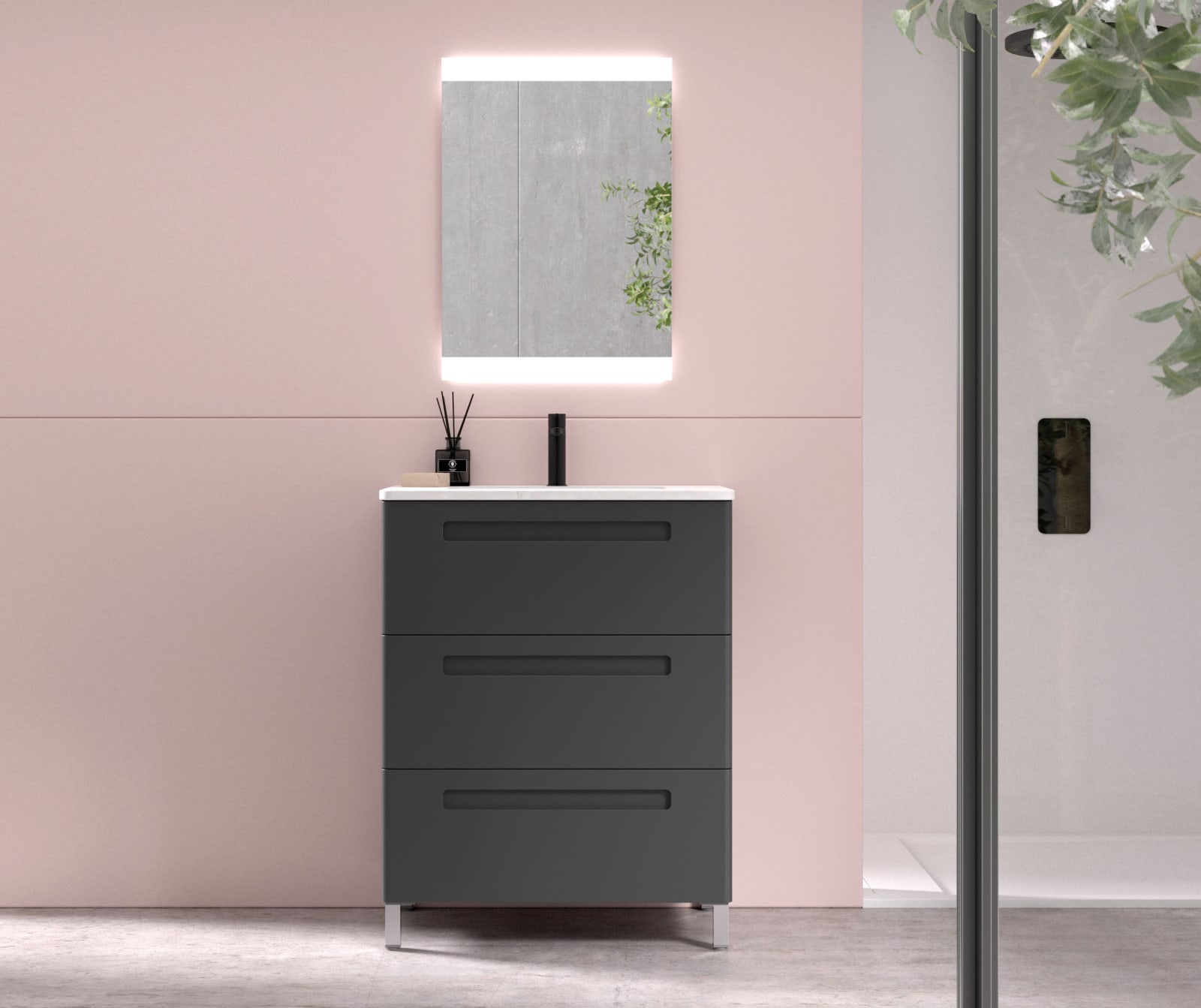Avila Dos Paris 39 cm - Ensemble de vanité de salle de bain à profondeur réduite principal 0