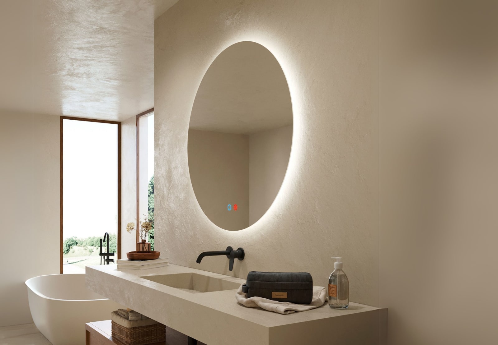 Miroir de salle de bains avec éclairage LED Lisboa Ledimex principal 0