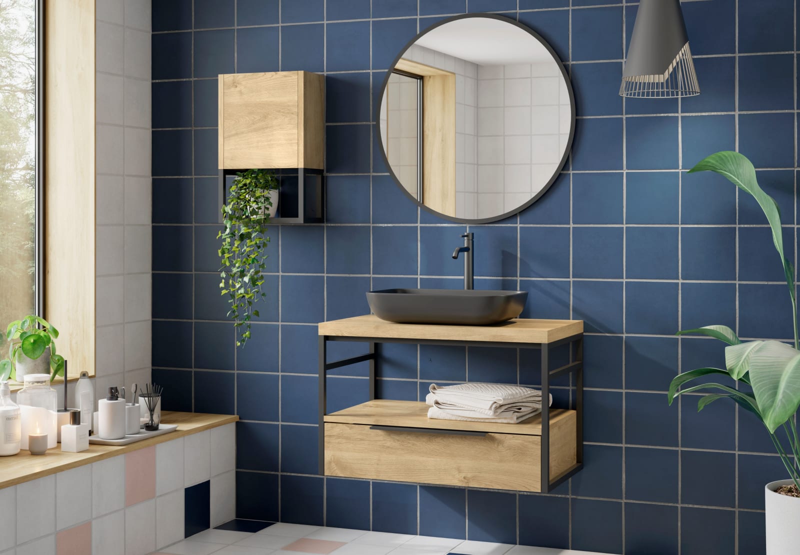 Meuble de salle de bains Kirk Industrial Coycama avec plan de toilette principal 0