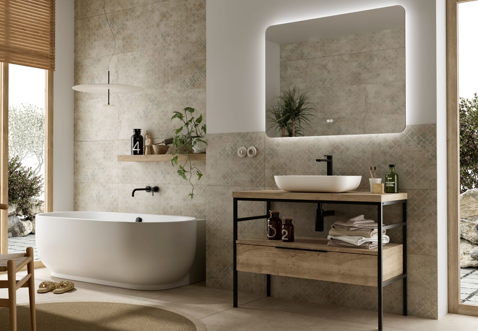 Meuble de salle de bains avec plan de toilette Kirk Industrial Coycama principal 0