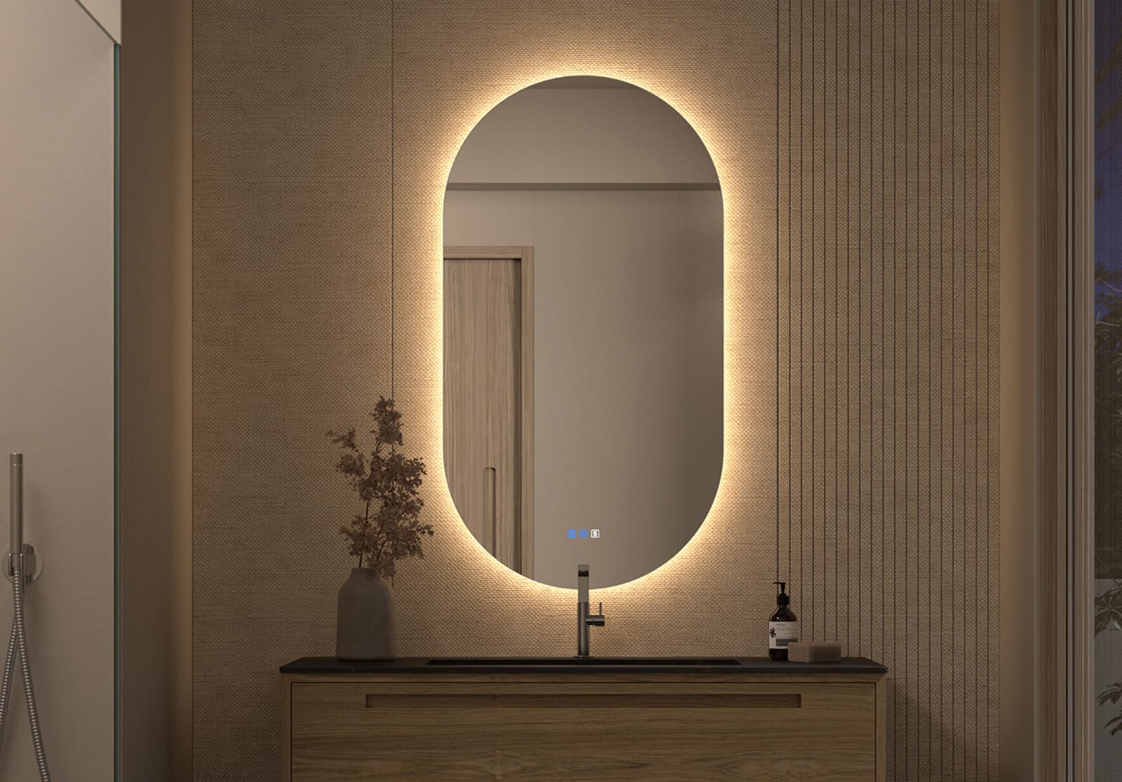 Bruntec Delta Miroir de salle de bain avec éclairage LED principal 0