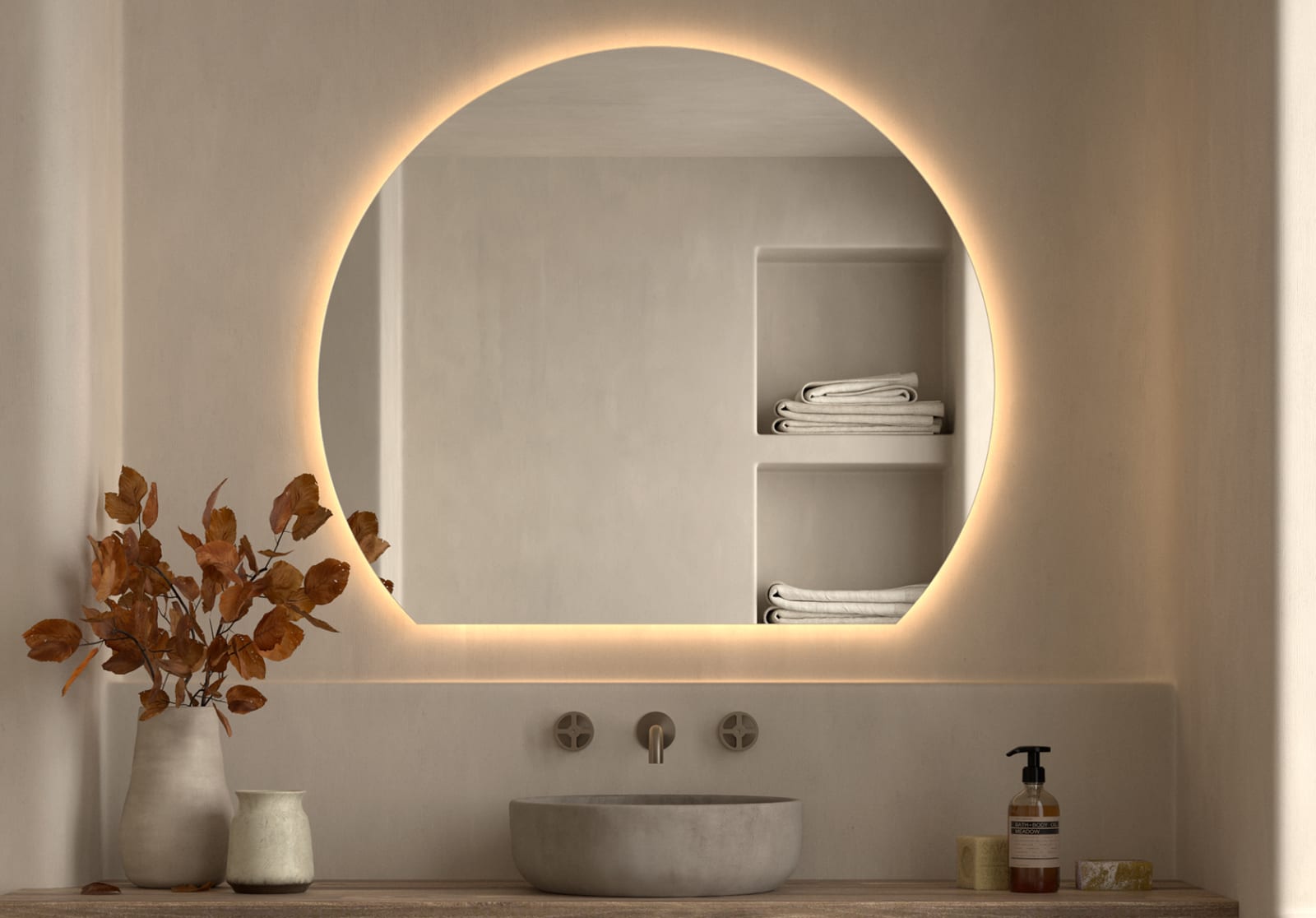 Miroir Zoni Bruntec Luna avec éclairage LED principal 0