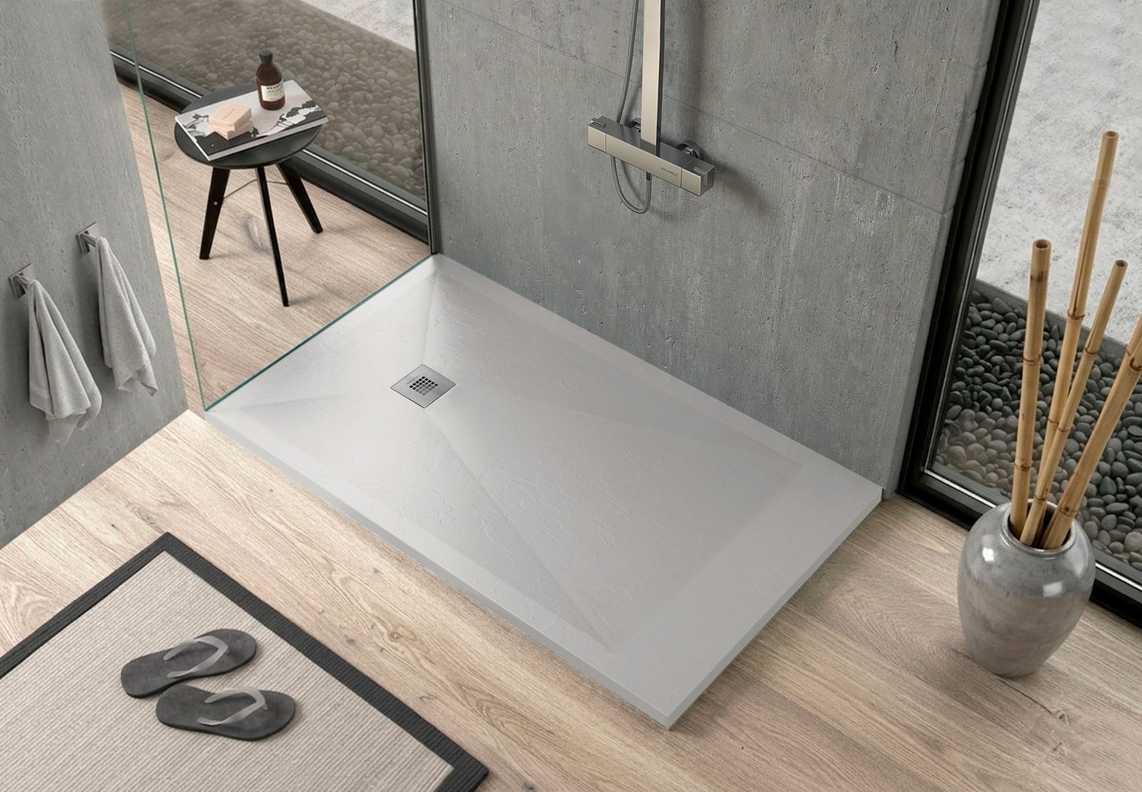 Receveur de douche en résine Stone Plus Bruntec principal 0
