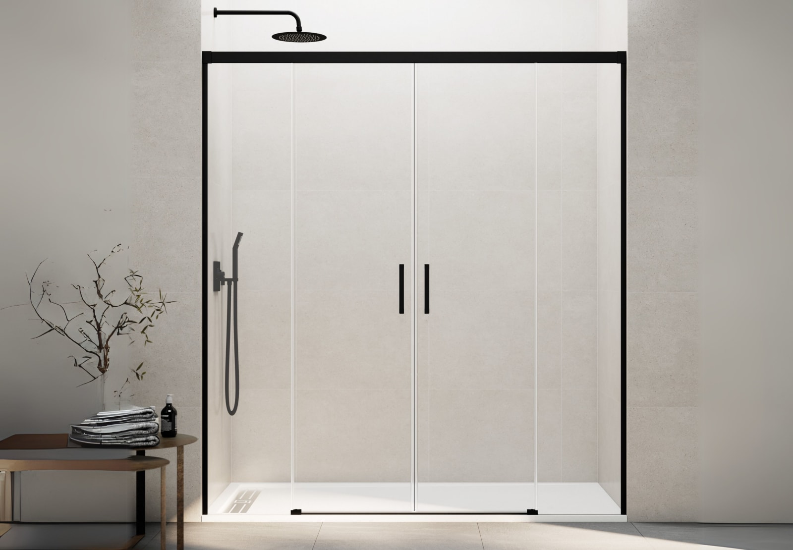 Paroi de douche noir mat Basic Spazio GME principal 0