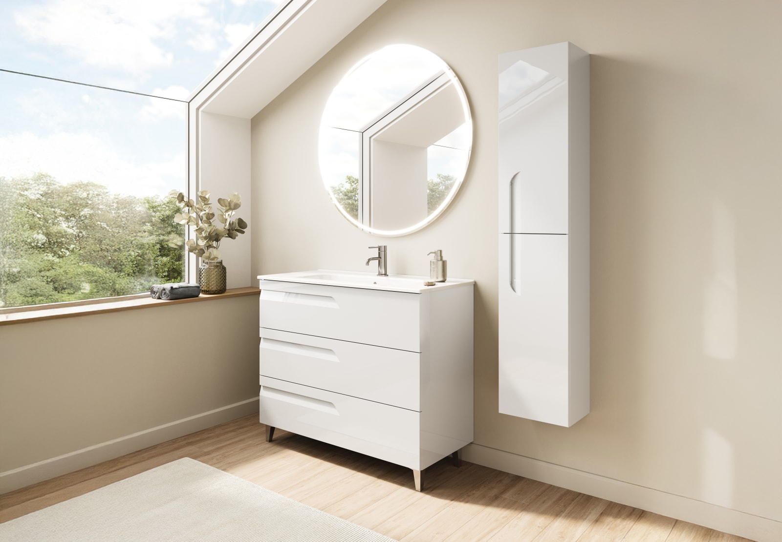 Ensemble de meubles de salle de bains profondeur réduite 39 cm Vitale Royo principal 0