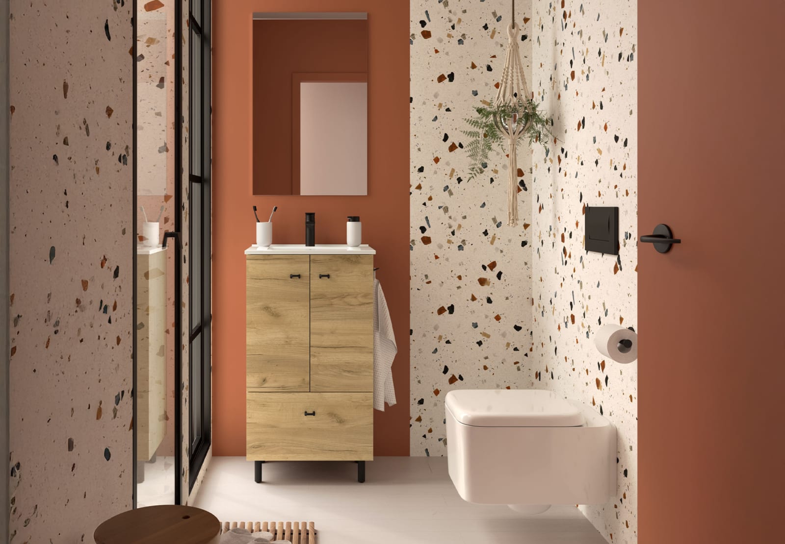 Ensemble de meubles de salle de bains fond réduit 35 cm Inara Salgar principal 0