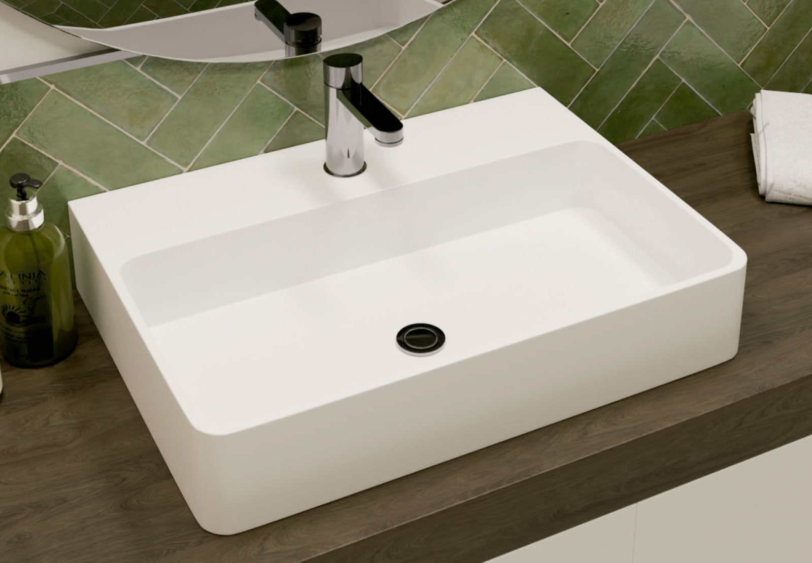 Juno Vasque à poser solide avec profondeur réduite Art and Bath principal 0