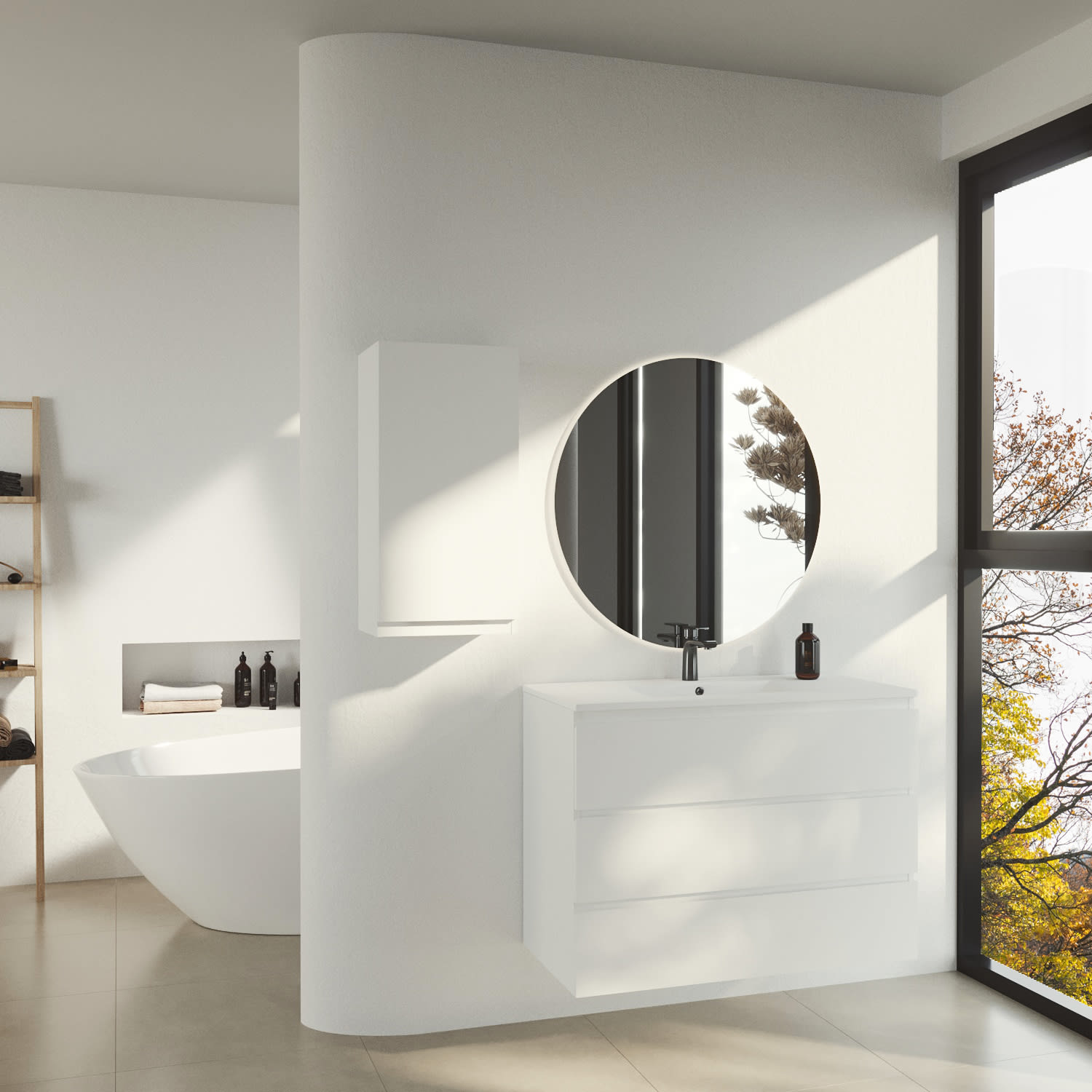 Meuble de salle de bains laqué Vilma Bruntec principal 0