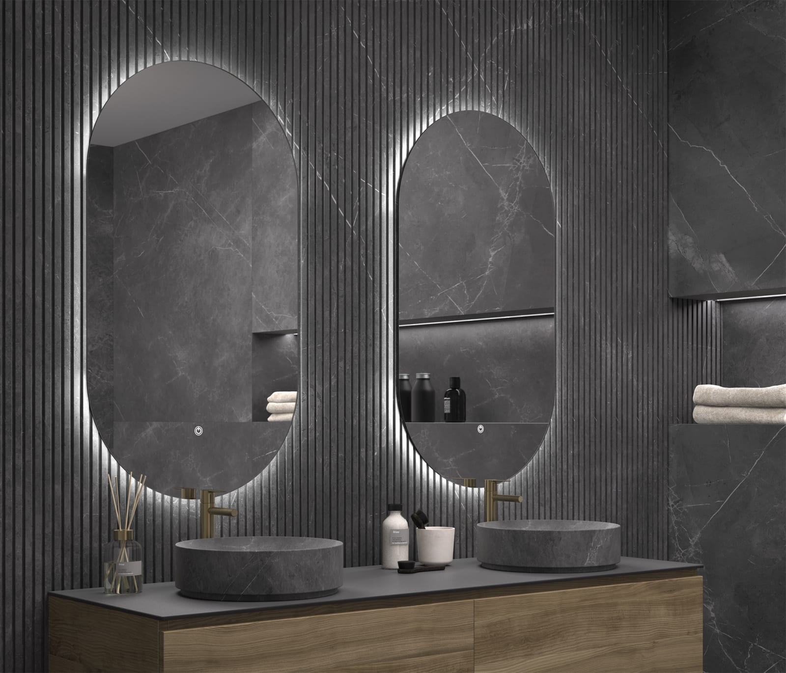 Miroir de salle de bains avec éclairage LED Borneo Eurobath principal 0