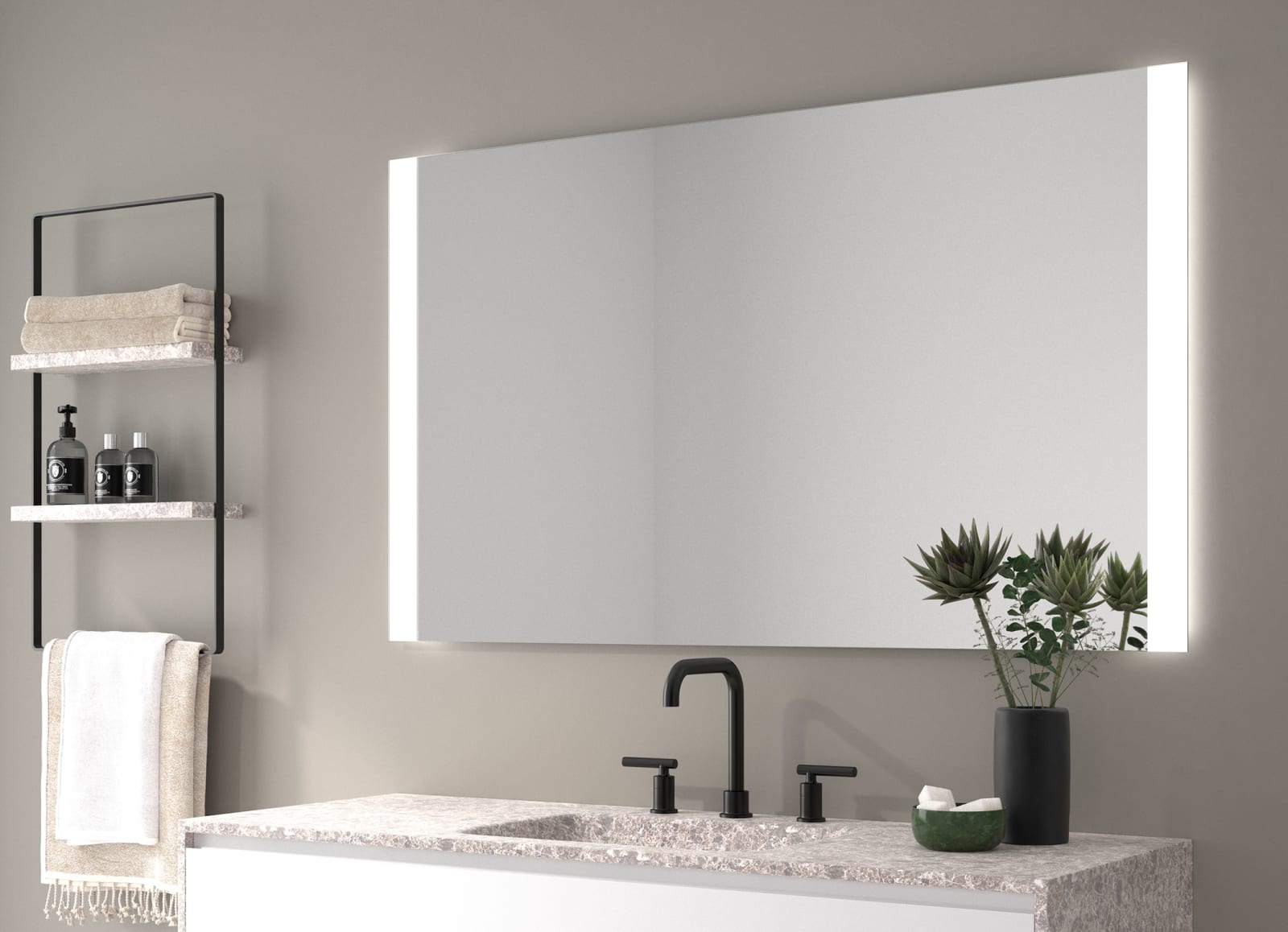 Miroir de salle de bains avec éclairage LED Sentosa Eurobath principal 0