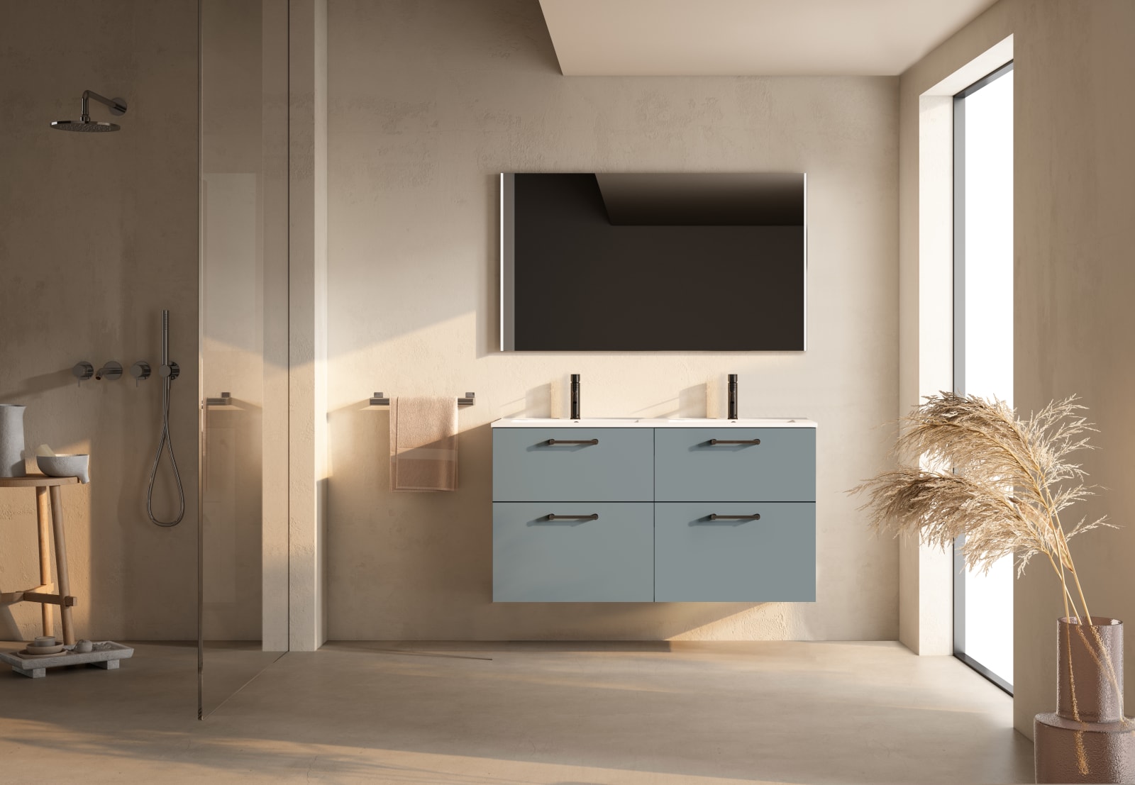 Ensemble de meubles de salle de bains supendu avec lavabo Flat Verso Viso principal 0