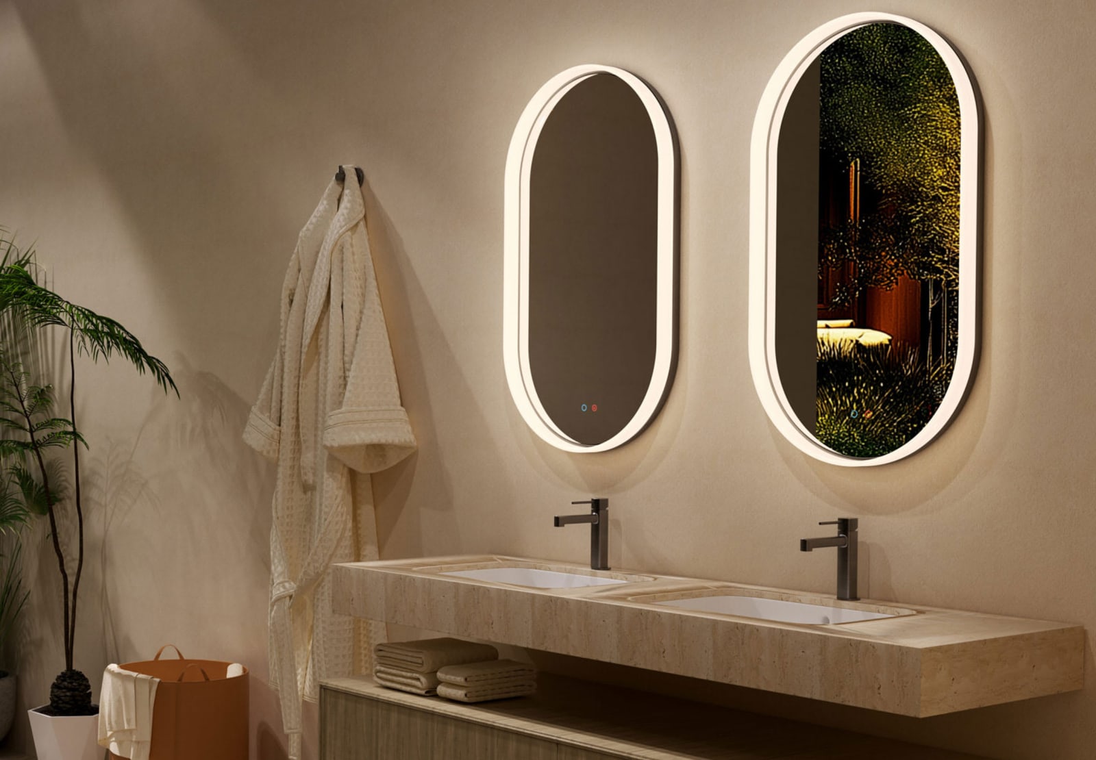 Miroir de salle de bains avec l'éclairage LED Bari Ledimex principal 0