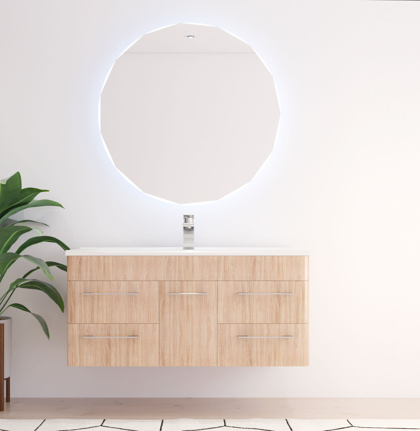 Miroir de salle de bains avec éclairage LED Circis Bruntec principal 0