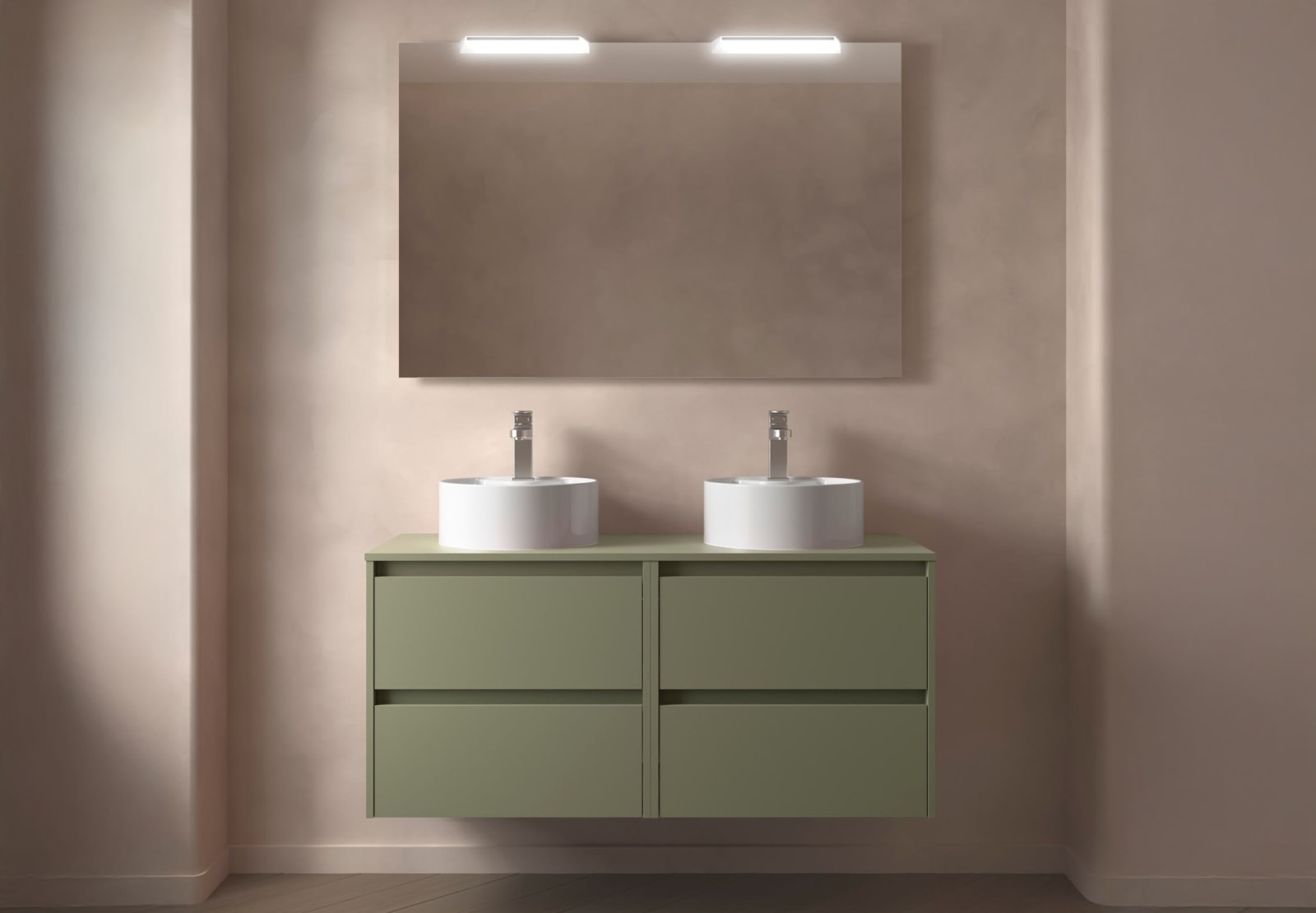 Meubles de salle de bains avec plan de toilette en bois Noja Salgar principal 0