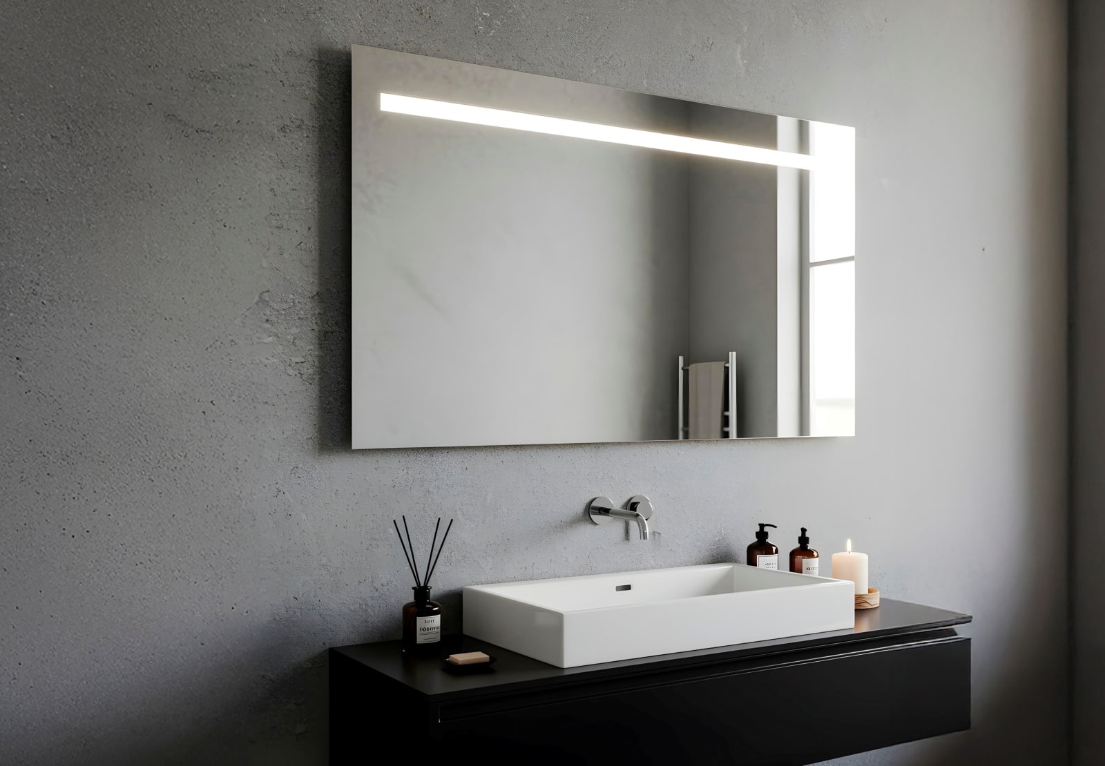 Miroir de salle de bains avec l'éclairage LED Tarim Bruntec principal 0