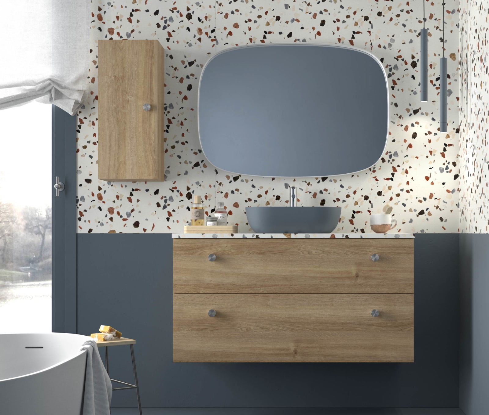 Meubles de salle de bains avec plan de toilette en pierre Carmen Avila Dos principal 0