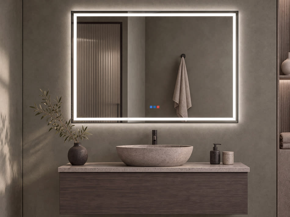 Miroir de salle de bains avec l'éclairage LED Orion Bruntec principal 0