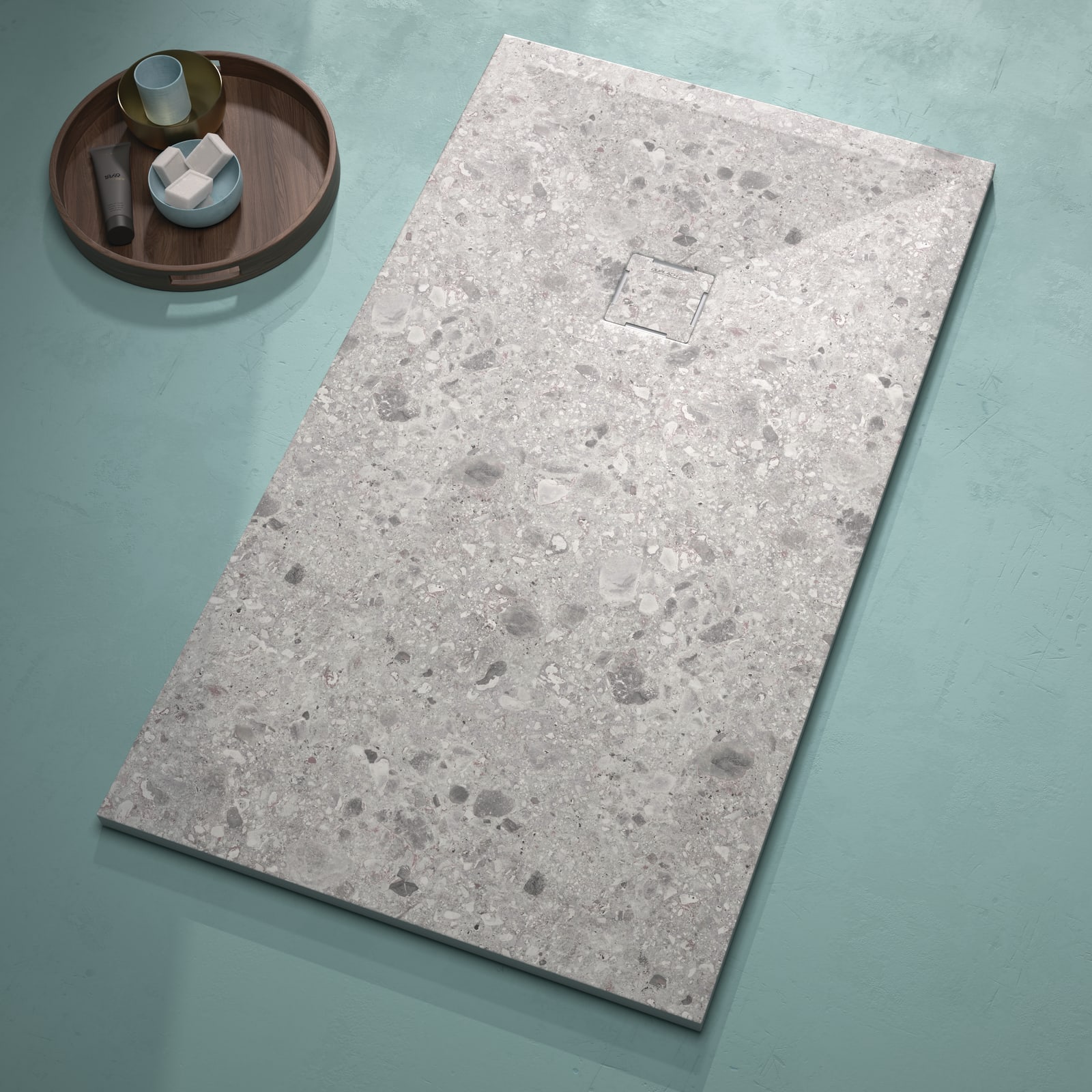 Receveurs de douche en résine décorés Design 3D Terrazzo Bruntec principal 0