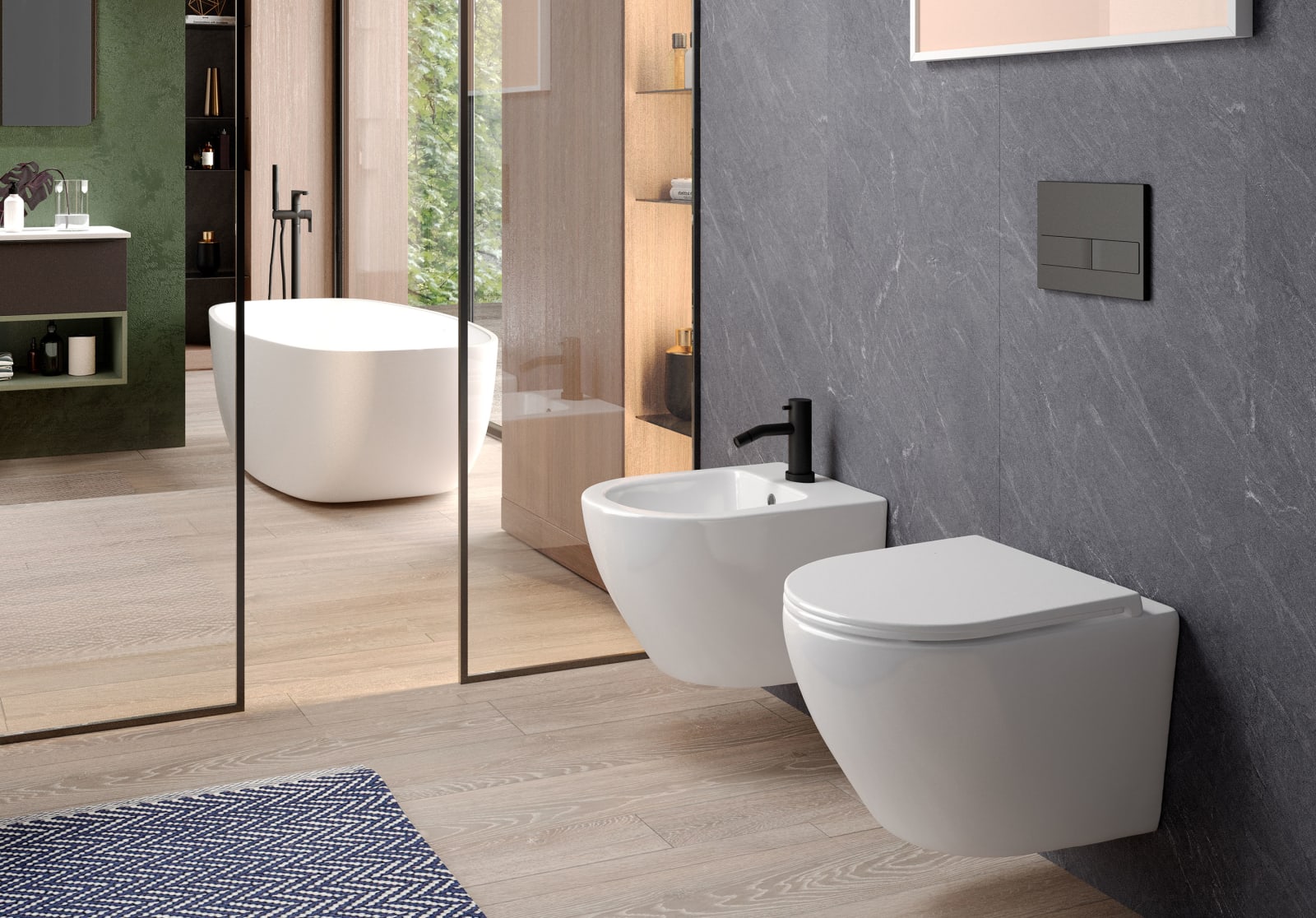 Pack WC suspendu + bidet Lisboa Bruntec principal 0