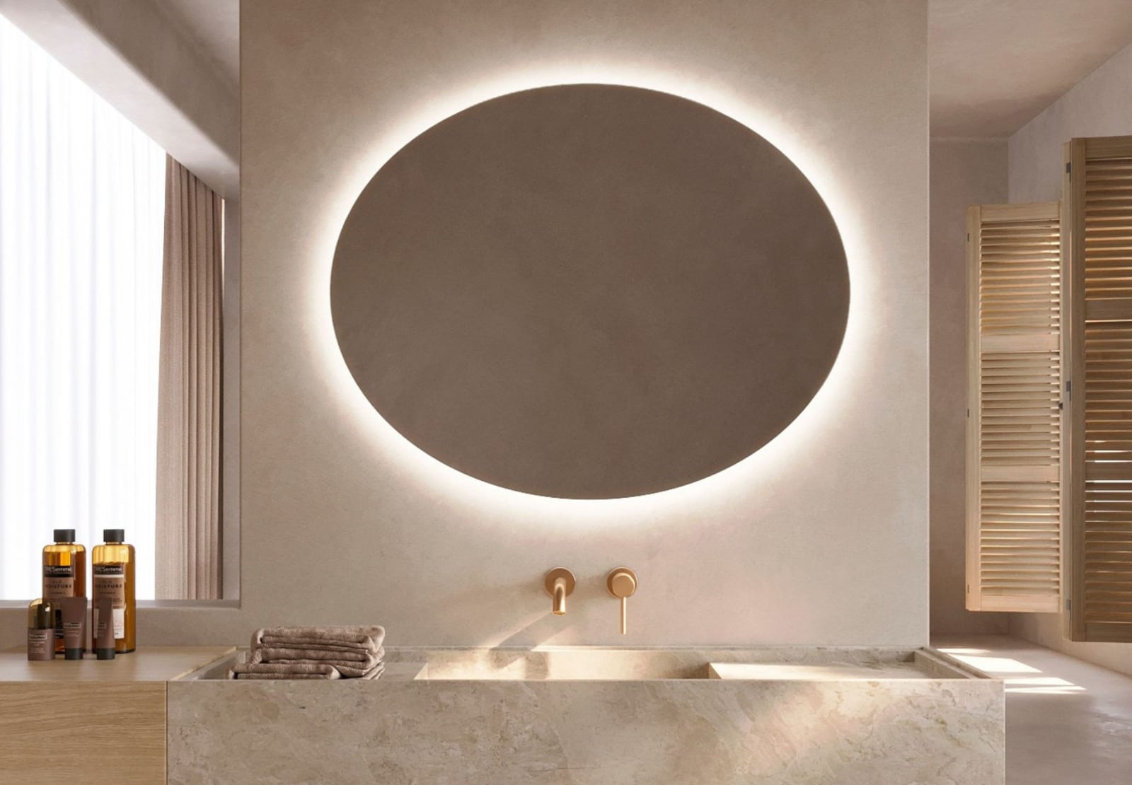 Miroir de salle de bain avec éclairage LED Oval Ledimex principal 0