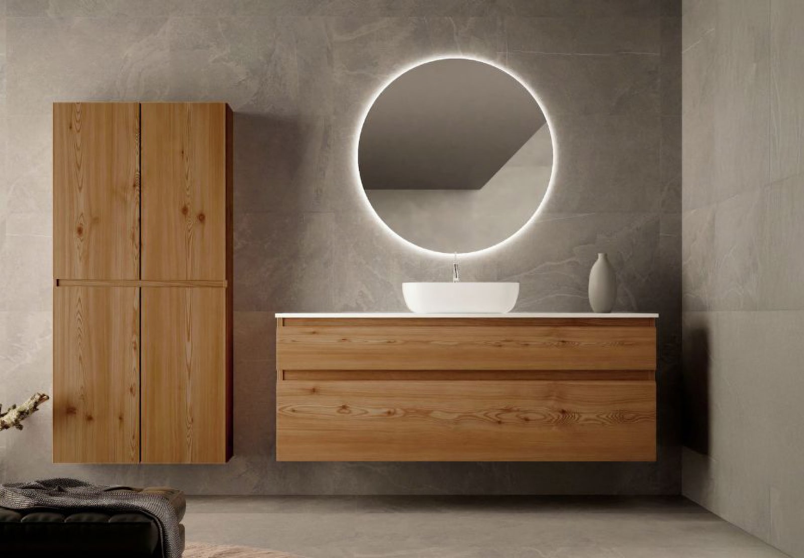 Meubles de salle de bains avec plan de toilette Solid surface Alpes 1 Bruntec principal 0