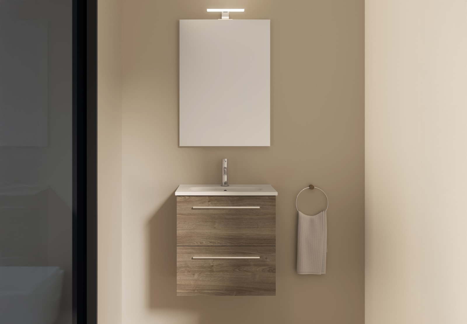 Ensemble complet de meubles de salle de bains à profondeur réduite 35 cm Street Royo principal 0
