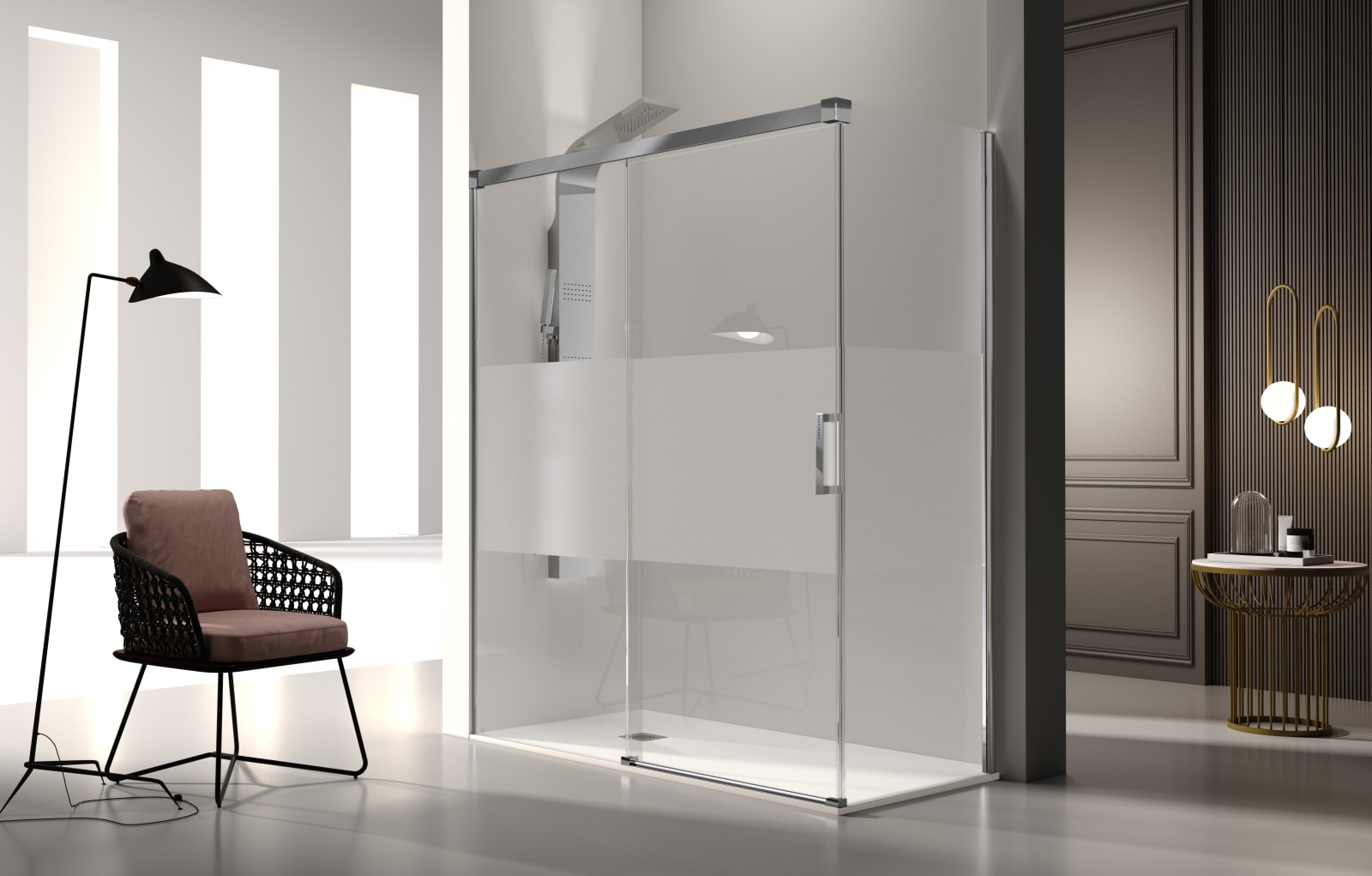 Paroi de douche en Glasé (GS102+GS103) Kassandra principal 0