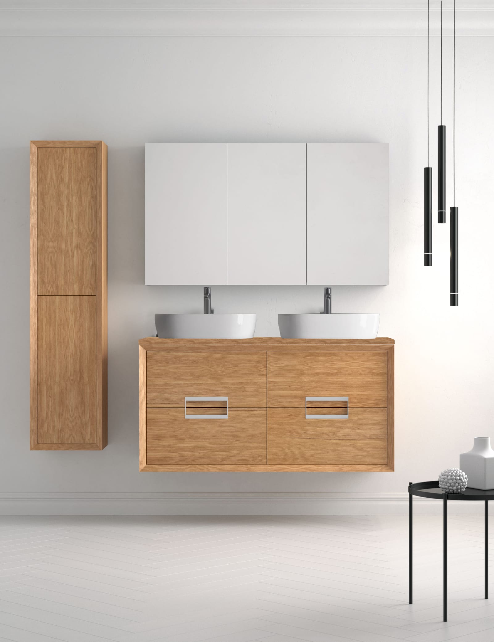 Meuble de salle de bains avec plan de toilette en bois hydrofuge Novus Avila Dos principal 0