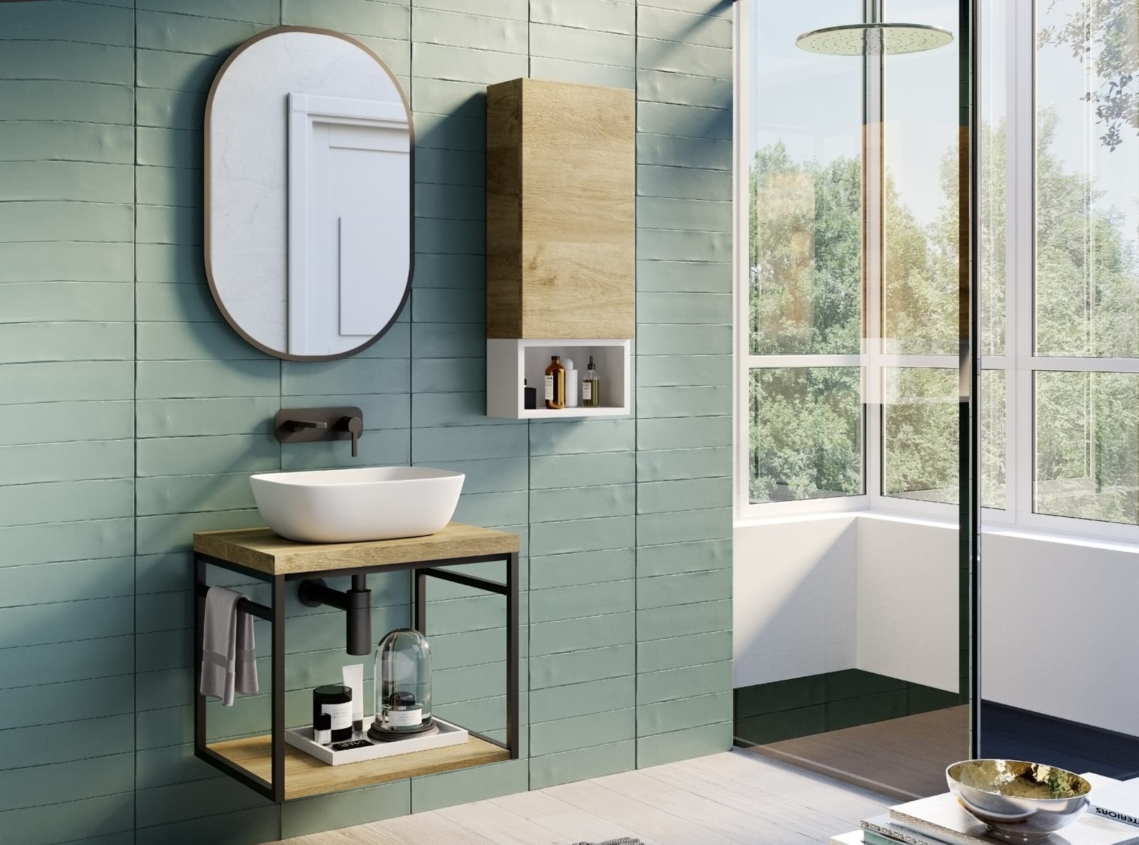 Meuble de salle de bains avec plan de toilette Kirk Industrial Coycama principal 0