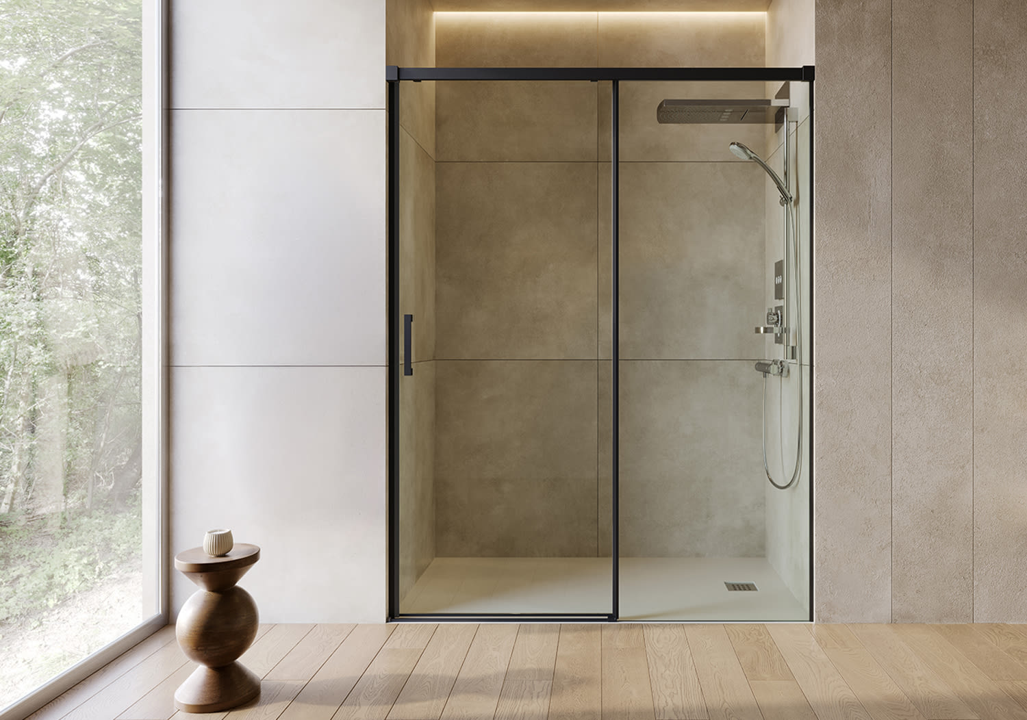 Paroi de douche profil noir Elara Bruntec principal 0