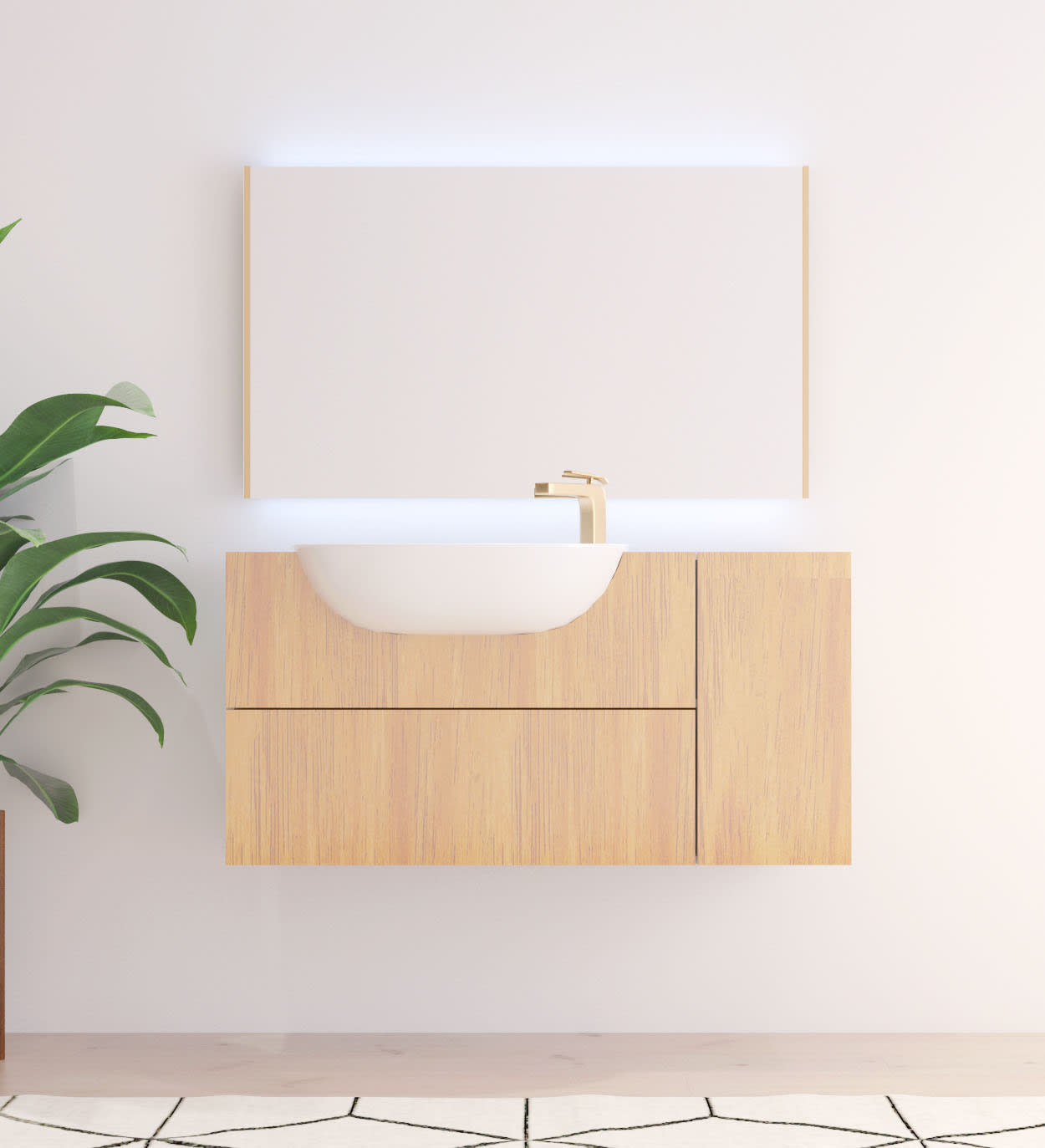 Miroir de salle de bains avec éclairage LED Sire Bruntec principal 0
