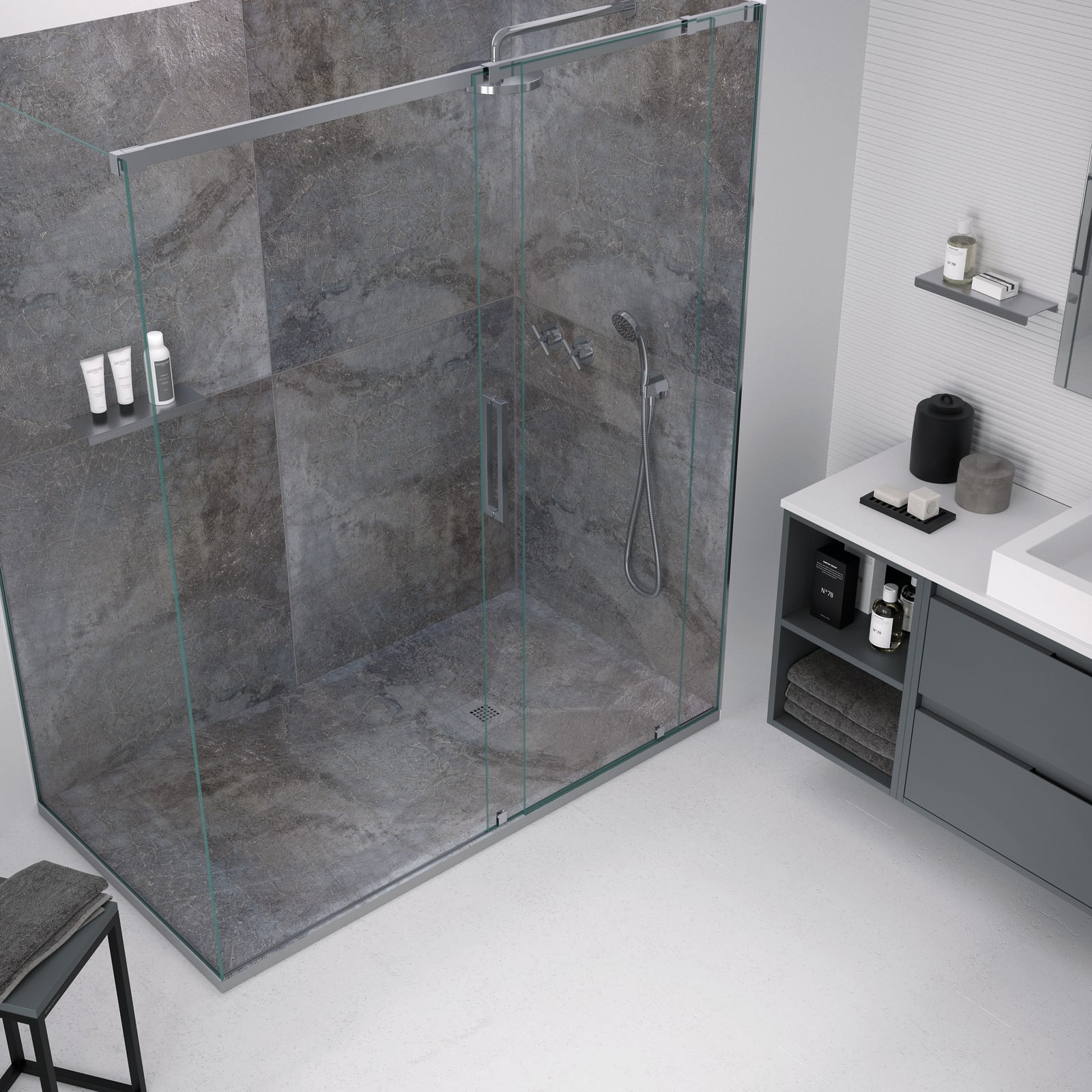 Receveurs de douche en résine décorés Design 3D Ciment Bruntec principal 0