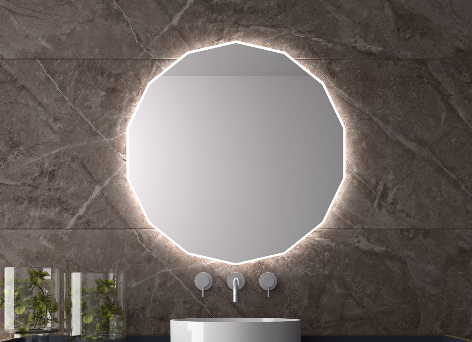 Miroir de salle de bains avec éclairage LED Nassau Eurobath principal 0