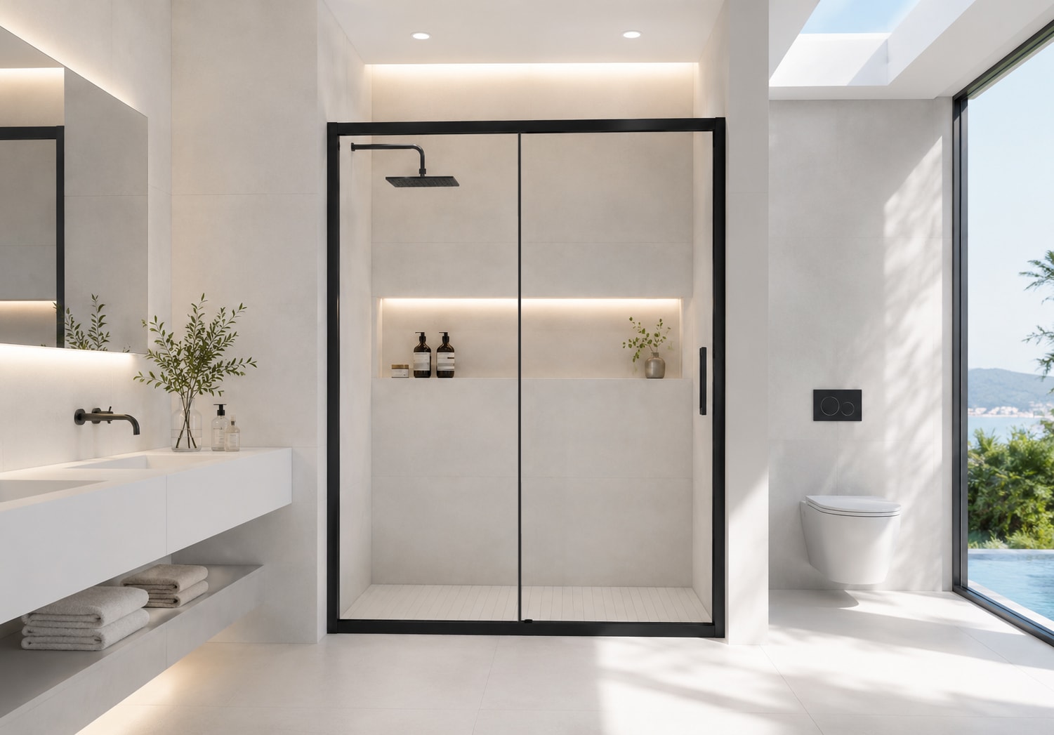 Paroi de douche profilé noir New Sabik Bruntec principal 0