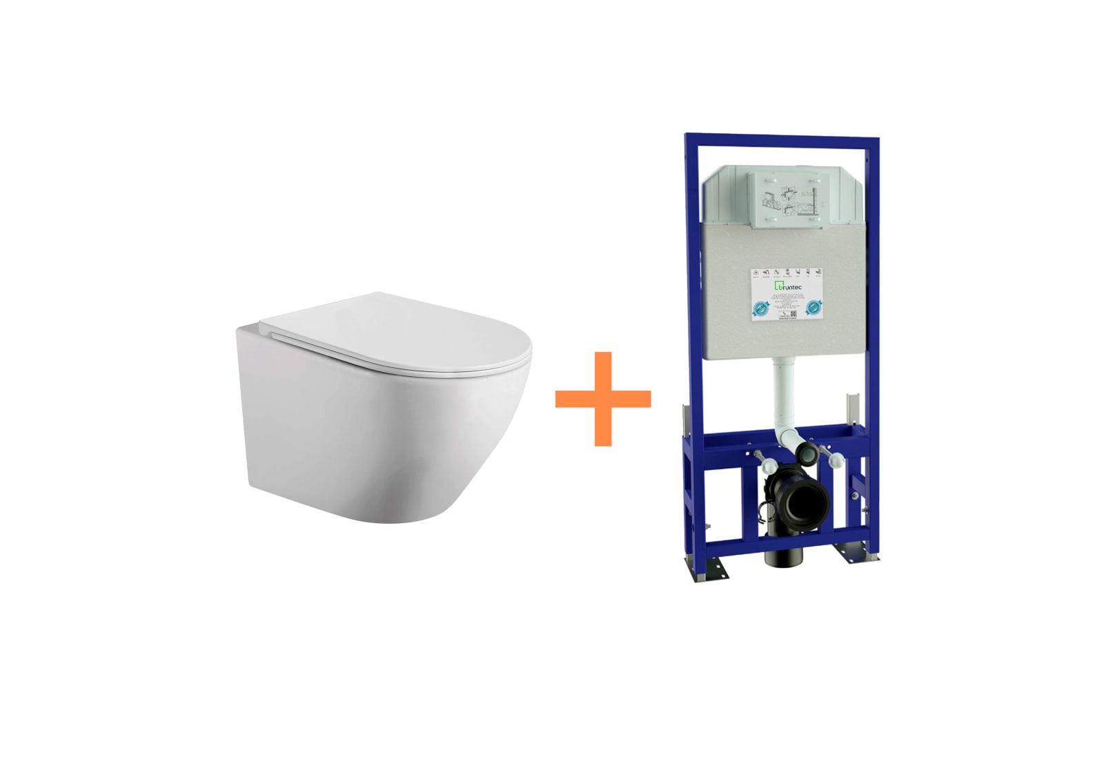 Pack WC suspendu  avec réservoir de chasse encastré Lisboa de Bruntec principal 0