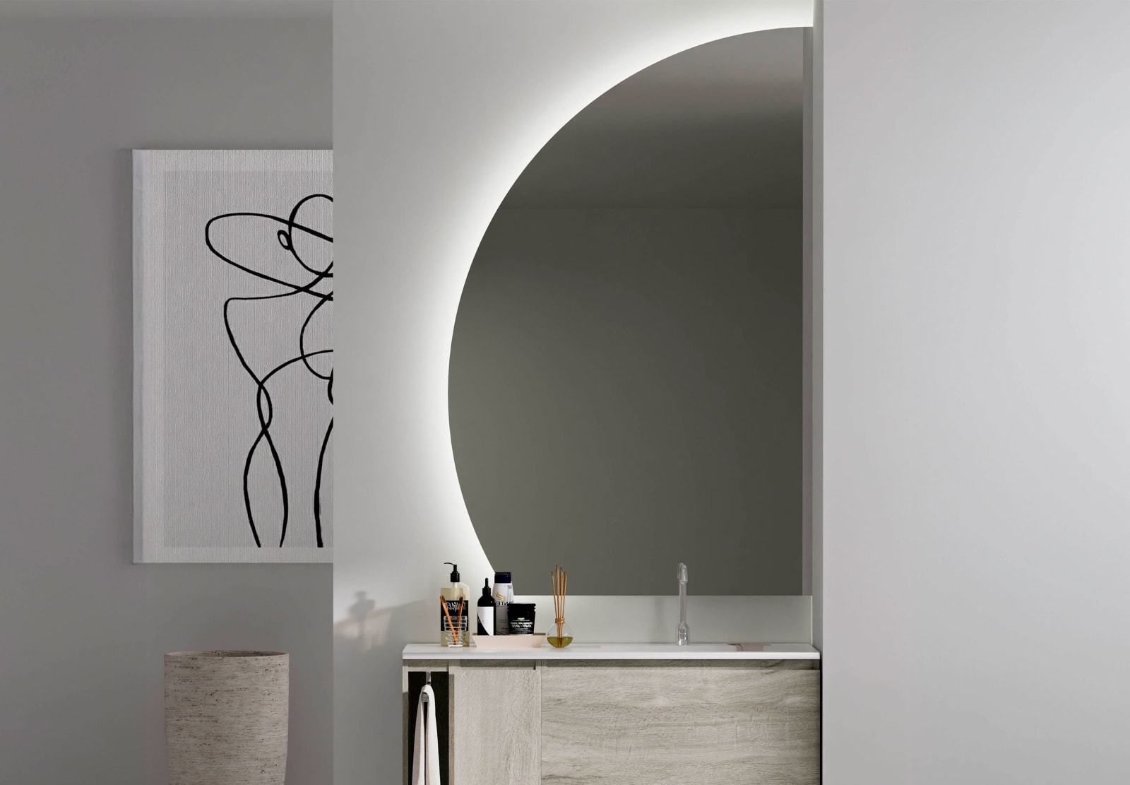 Miroir de salle de bain avec éclairage LED Ciro de Bruntec principal 0
