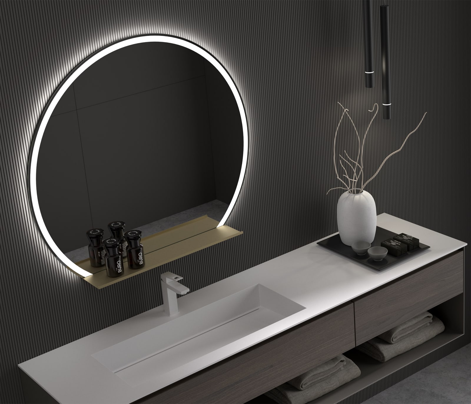 Miroir demi-lune avec éclairage LED Crespúsculo Eurobath principal 0